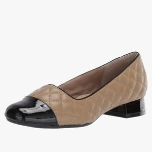 BETTYE MULLER black & tan quilted shoes